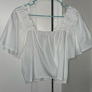 ZARA white poplin slightly copped shirt. Size small worn once.